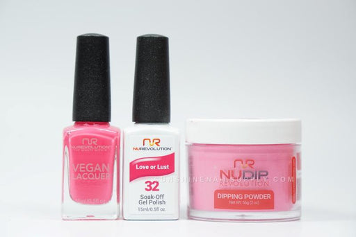 NuRevolution 3in1 Dipping Powder + Gel Polish + Nail Lacquer, 032, Love or Lust OK1129