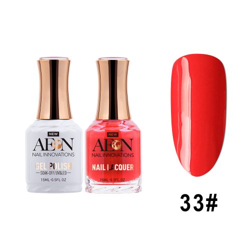 AEON Gel Polish + Nail Lacquer, 033, Redlight Redlight, 0.5oz OK0326LK