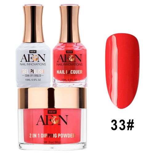 AEON 3in1 Dipping Powder + Gel Polish + Nail Lacquer, 033, Redlight Redlight OK0327LK