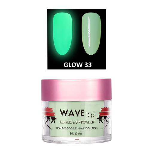 Wave Gel Acrylic/Dipping Powder, Glow In The Dark Collection, 33, 2oz