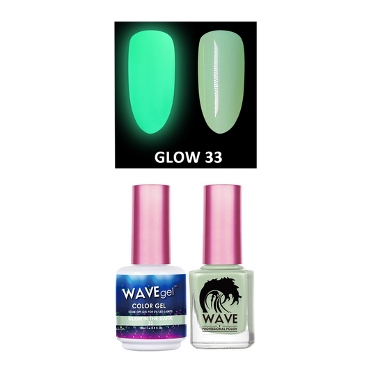 Wave Gel Gel Polish + Nail Lacquer, Glow In The Dark Collection, 33, 0.5oz