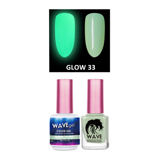 Wave Gel Gel Polish + Nail Lacquer, Glow In The Dark Collection, 33, 0.5oz