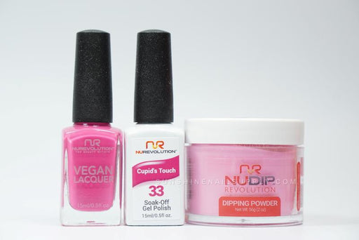 NuRevolution 3in1 Dipping Powder + Gel Polish + Nail Lacquer, 033, Cupid's Touch OK1129