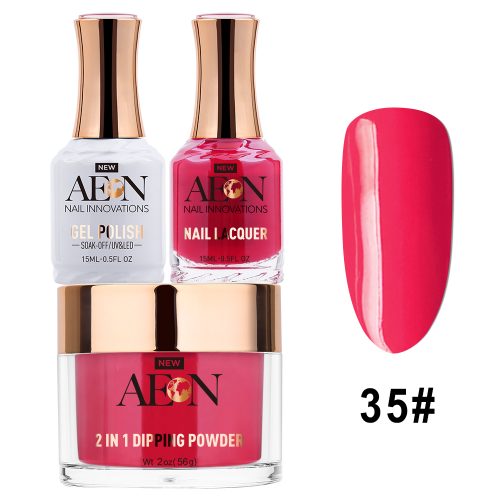 AEON 3in1 Dipping Powder + Gel Polish + Nail Lacquer, 035, Fine Like Red Wine OK0327LK