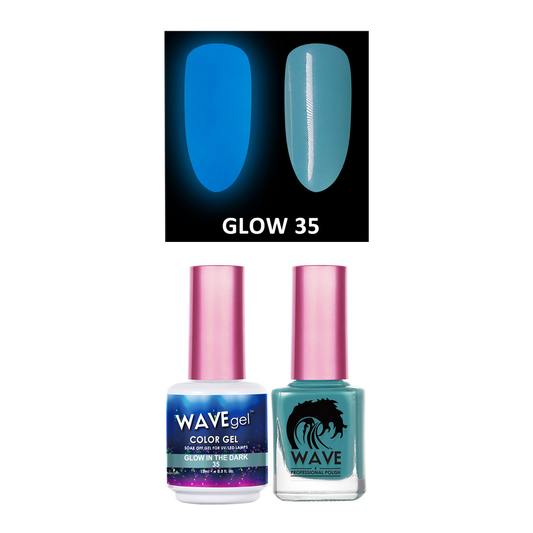 Wave Gel Gel Polish + Nail Lacquer, Glow In The Dark Collection, 35, 0.5oz