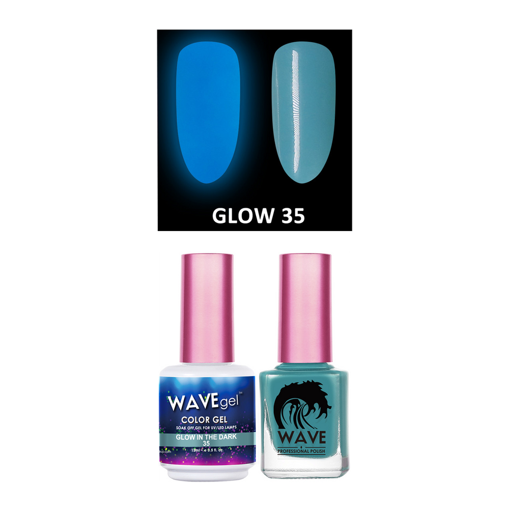 Wave Gel Gel Polish + Nail Lacquer, Glow In The Dark Collection, 35, 0.5oz