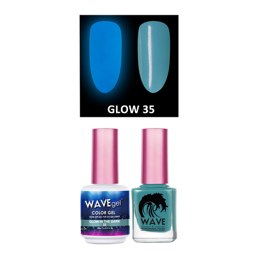 Wave Gel Gel Polish + Nail Lacquer, Glow In The Dark Collection, 35, 0.5oz