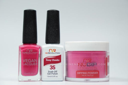 NuRevolution 3in1 Dipping Powder + Gel Polish + Nail Lacquer, 035, Rosy Cheeks OK1129