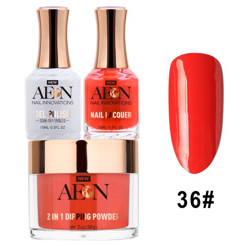 AEON 3in1 Dipping Powder + Gel Polish + Nail Lacquer, 036, Red Dress OK0327LK