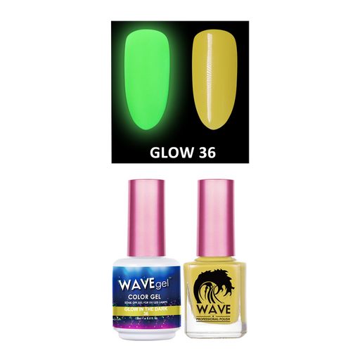 Wave Gel Gel Polish + Nail Lacquer, Glow In The Dark Collection, 36, 0.5oz
