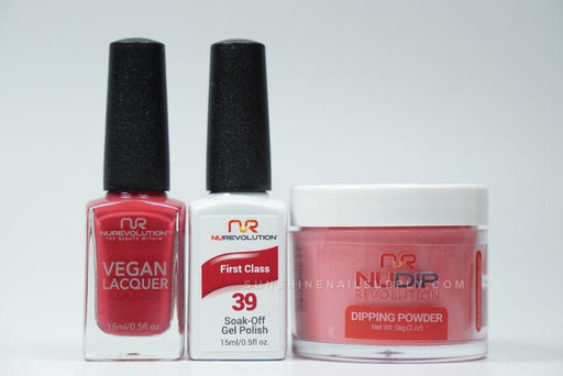 NuRevolution 3in1 Dipping Powder + Gel Polish + Nail Lacquer, 039, First Class OK1129
