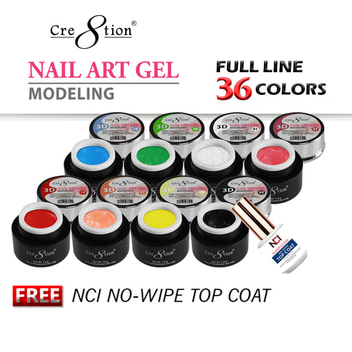 Cre8tion Modeling 3D Gel, 7.5g, Full line of 36 colors (from 01 to 36) OK1214