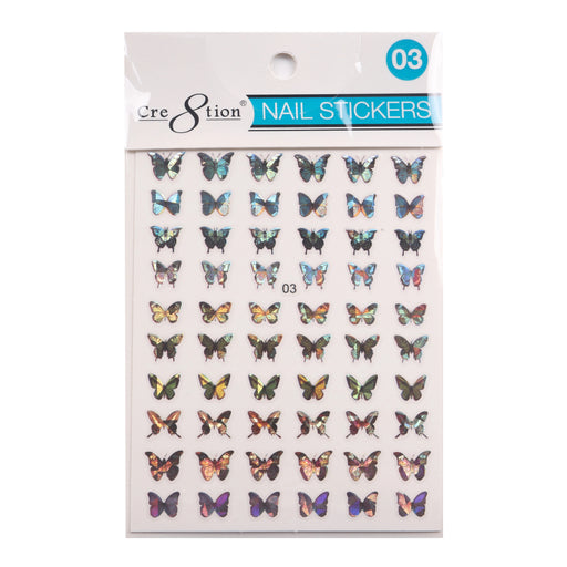 Cre8tion 3D Nail Art Sticker Butterfly, 03 OK0726LK
