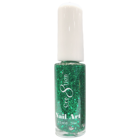 Cre8tion Detailing Nail Art Lacquer, 07, Green Glitter, 0.33oz, 1101-0948