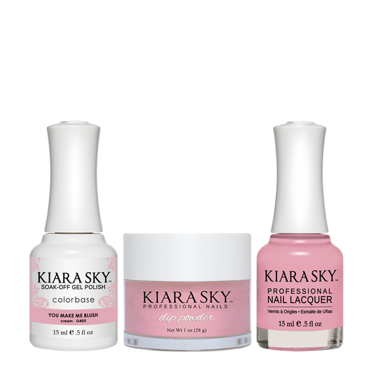 Kiara Sky 3in1 Dipping Powder + Gel Polish + Nail Lacquer, DGL 405, You Make Me Blush