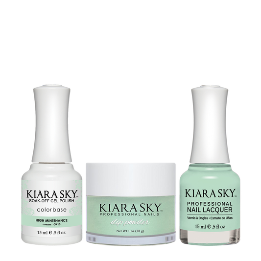 Kiara Sky 3in1 Dipping Powder + Gel Polish + Nail Lacquer, DGL 413, High Mintenance