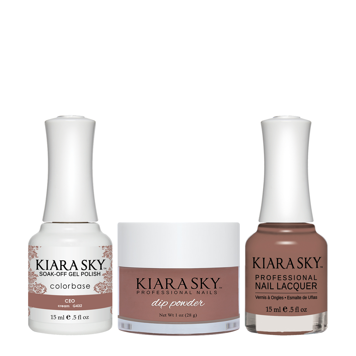 Kiara Sky 3in1 Dipping Powder + Gel Polish + Nail Lacquer, DGL 432, CEO