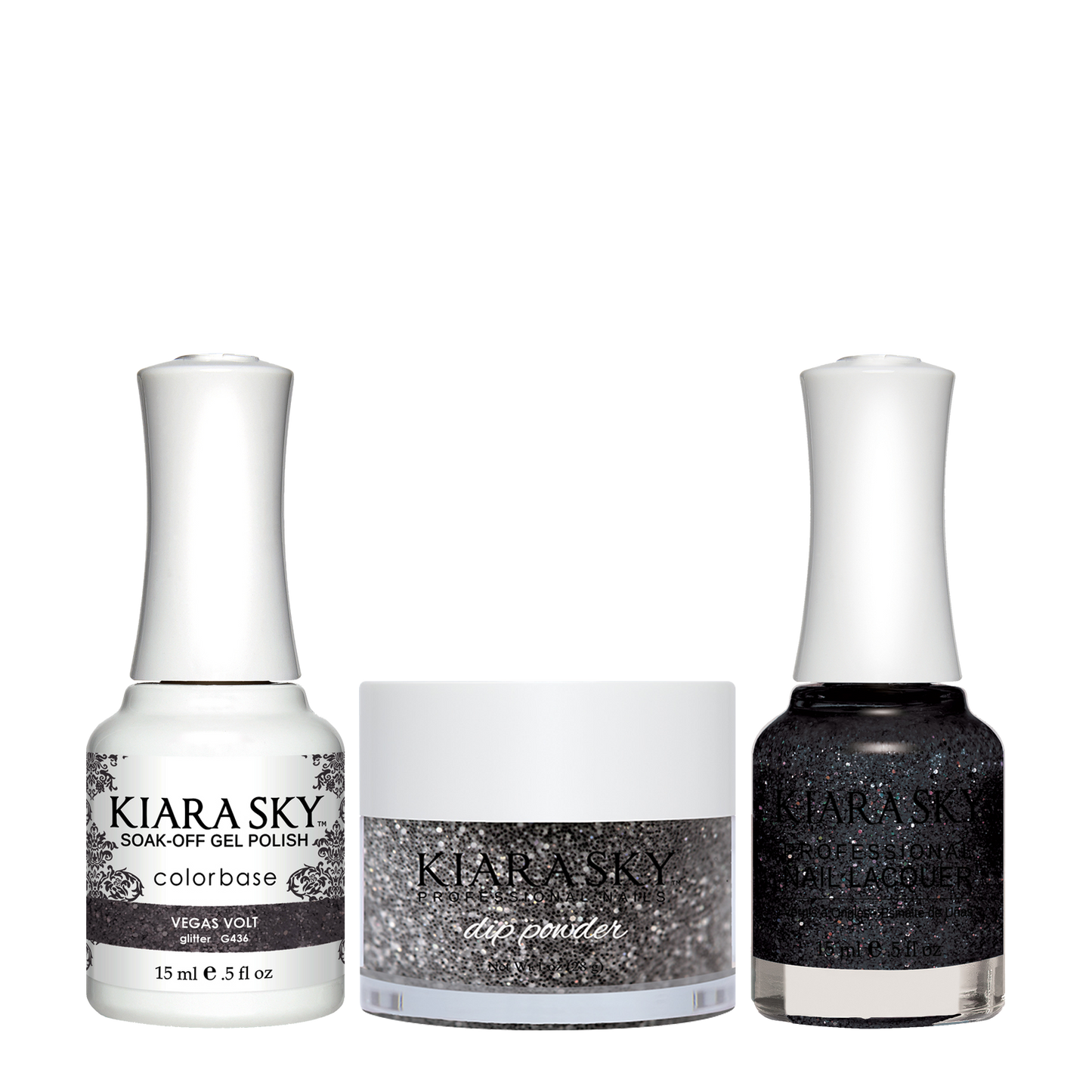 Kiara Sky 3in1 Dipping Powder + Gel Polish + Nail Lacquer, DGL 436, Vegas Volt