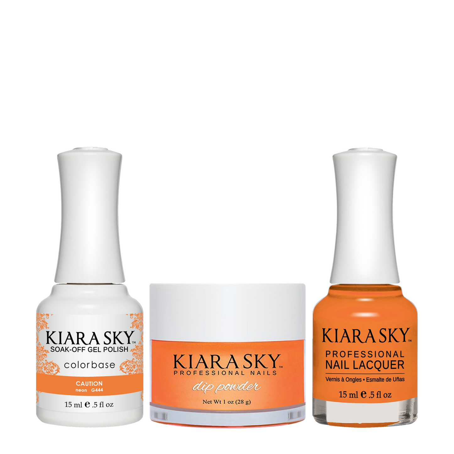 Kiara Sky 3in1 Dipping Powder + Gel Polish + Nail Lacquer, DGL 444, Caution