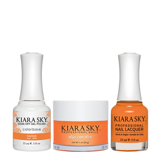 Kiara Sky 3in1 Dipping Powder + Gel Polish + Nail Lacquer, DGL 444, Caution