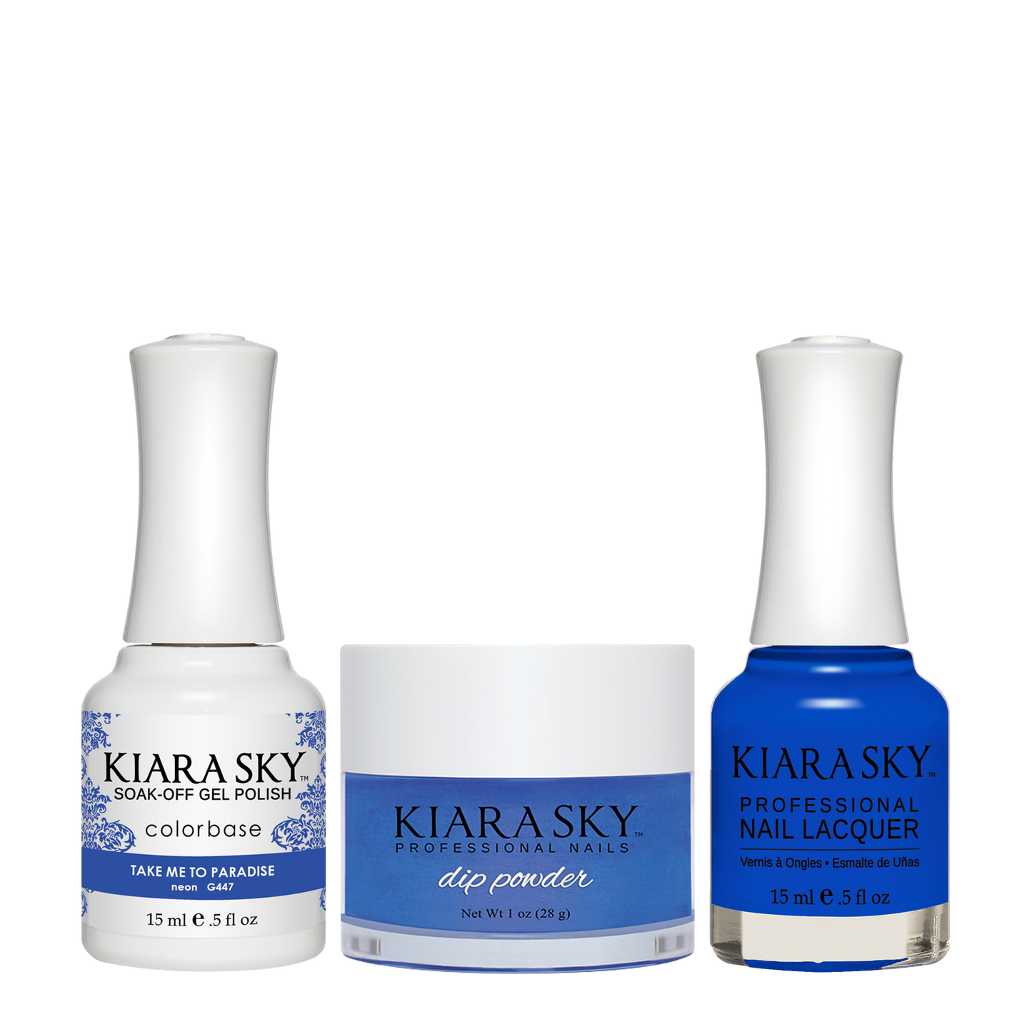 Kiara Sky 3in1 Dipping Powder + Gel Polish + Nail Lacquer, DGL 447, Take Me To Paradise