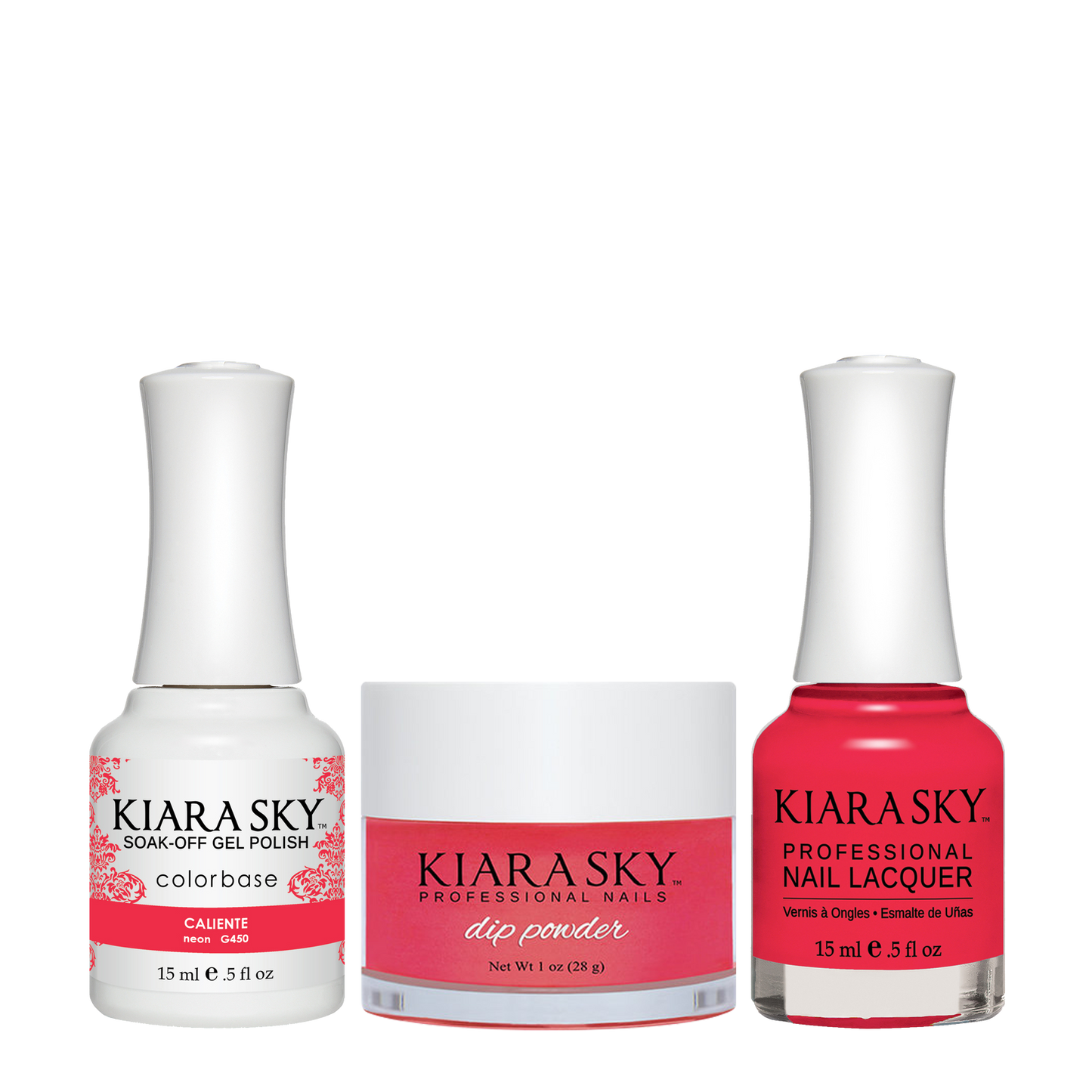 Kiara Sky 3in1 Dipping Powder + Gel Polish + Nail Lacquer, DGL 450, Caliente-Who-Sells