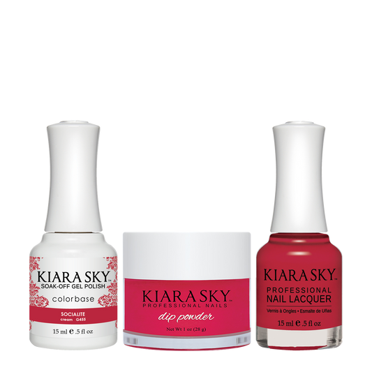 Kiara Sky 3in1 Dipping Powder + Gel Polish + Nail Lacquer, DGL 455, Socilite