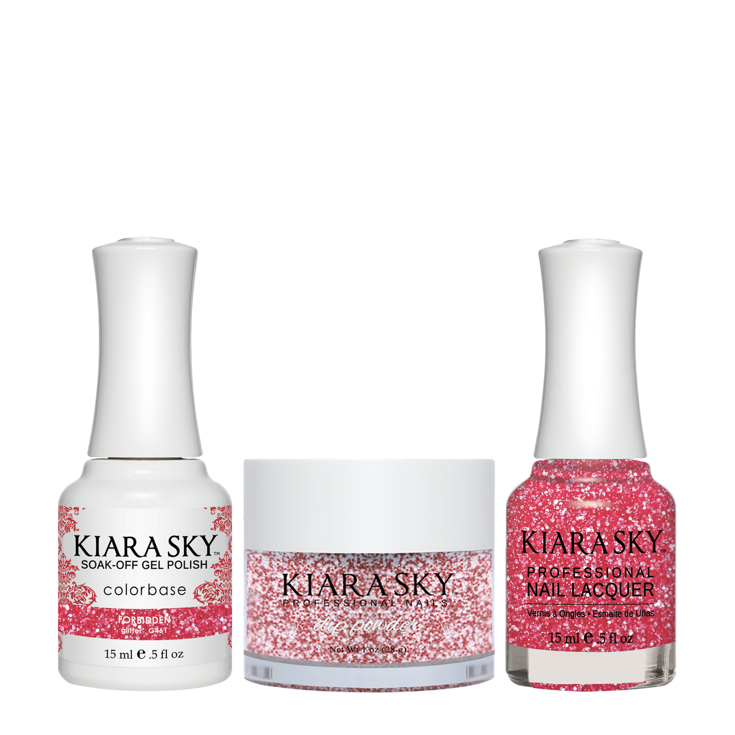 Kiara Sky 3in1 Dipping Powder + Gel Polish + Nail Lacquer, DGL 461, Forbidden