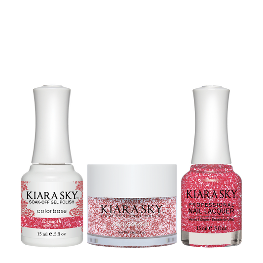 Kiara Sky 3in1 Dipping Powder + Gel Polish + Nail Lacquer, DGL 461, Forbidden