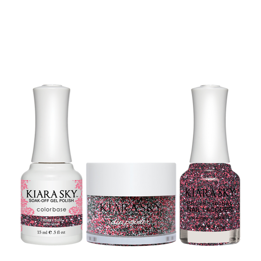 Kiara Sky 3in1 Dipping Powder + Gel Polish + Nail Lacquer, DGL 464, Cherry Dust