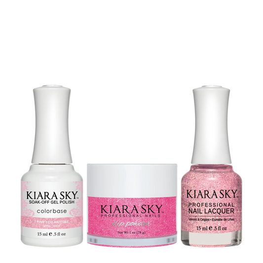 Kiara Sky 3in1 Dipping Powder + Gel Polish + Nail Lacquer, DGL 478, I-Pink-You-Anytime