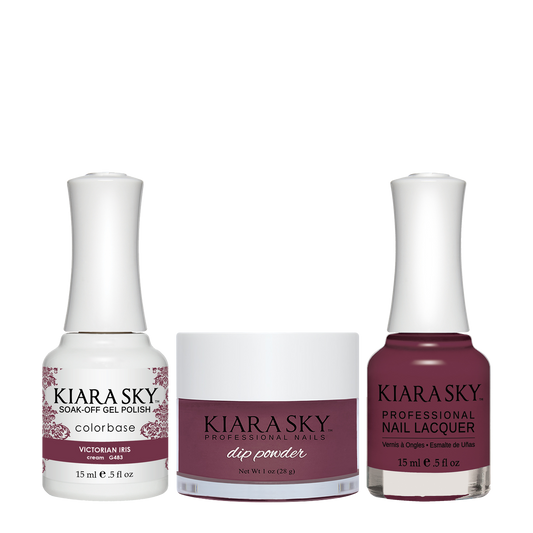 Kiara Sky 3in1 Dipping Powder + Gel Polish + Nail Lacquer, DGL 483, Victorian Iris