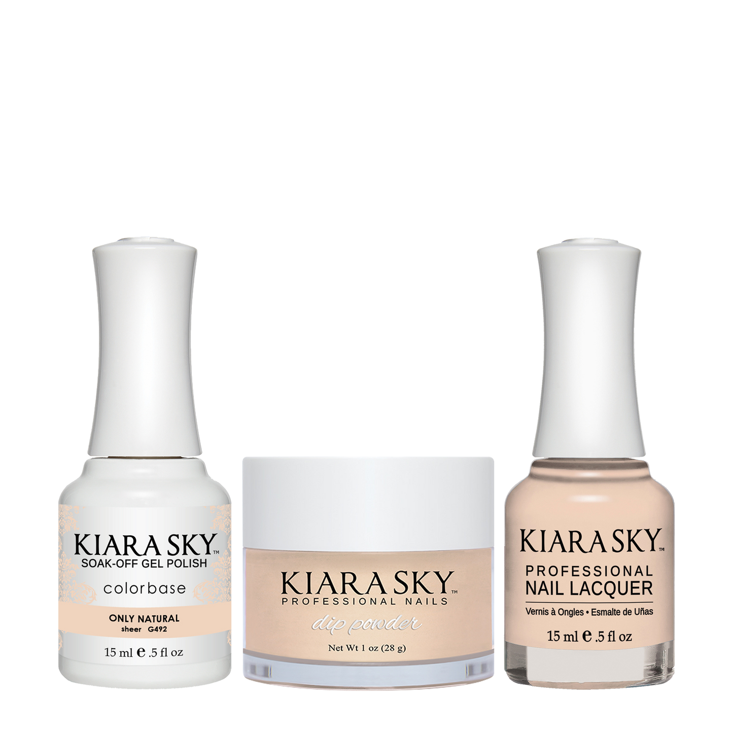 Kiara Sky 3in1 Dipping Powder + Gel Polish + Nail Lacquer, DGL 492, Only-Natura