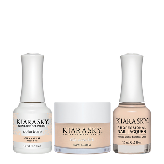 Kiara Sky 3in1 Dipping Powder + Gel Polish + Nail Lacquer, DGL 492, Only-Natura