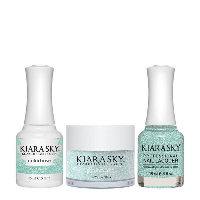 Kiara Sky 3in1 Dipping Powder + Gel Polish + Nail Lacquer, DGL 500, Your Majesty