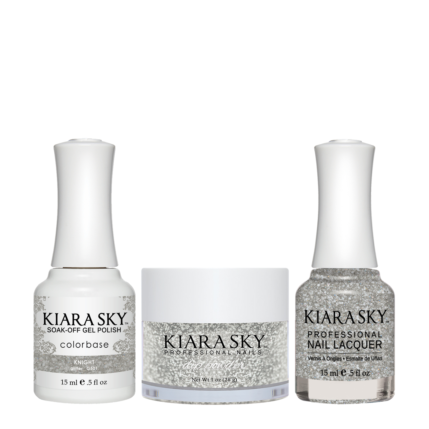 Kiara Sky 3in1 Dipping Powder + Gel Polish + Nail Lacquer, DGL 501, Knight