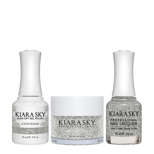 Kiara Sky 3in1 Dipping Powder + Gel Polish + Nail Lacquer, DGL 501, Knight