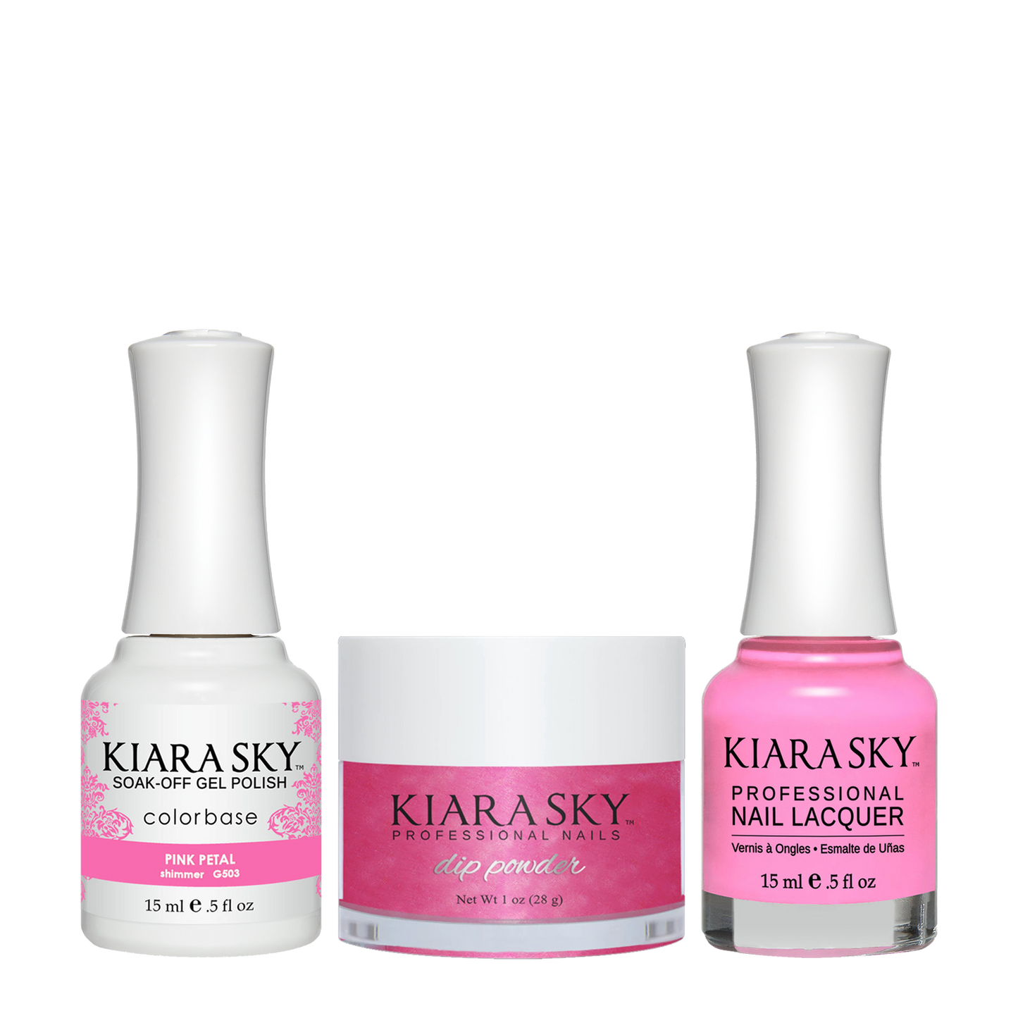 Kiara Sky 3in1 Dipping Powder + Gel Polish + Nail Lacquer, DGL 503, Pink Petal