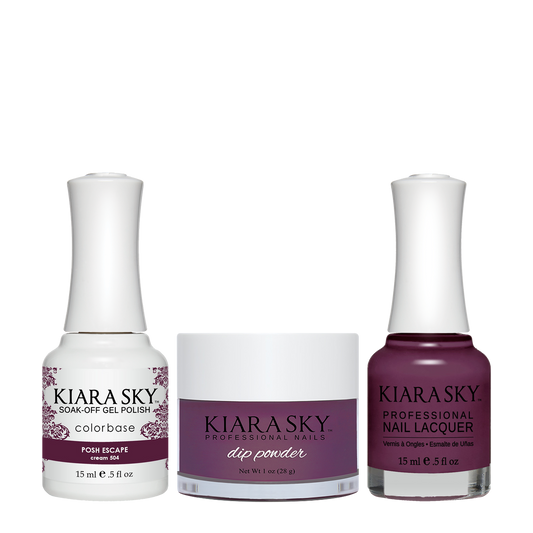 Kiara Sky 3in1 Dipping Powder + Gel Polish + Nail Lacquer, DGL 504, Posh Escape