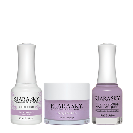 Kiara Sky 3in1 Dipping Powder + Gel Polish + Nail Lacquer, DGL 509, Warm-Lavender