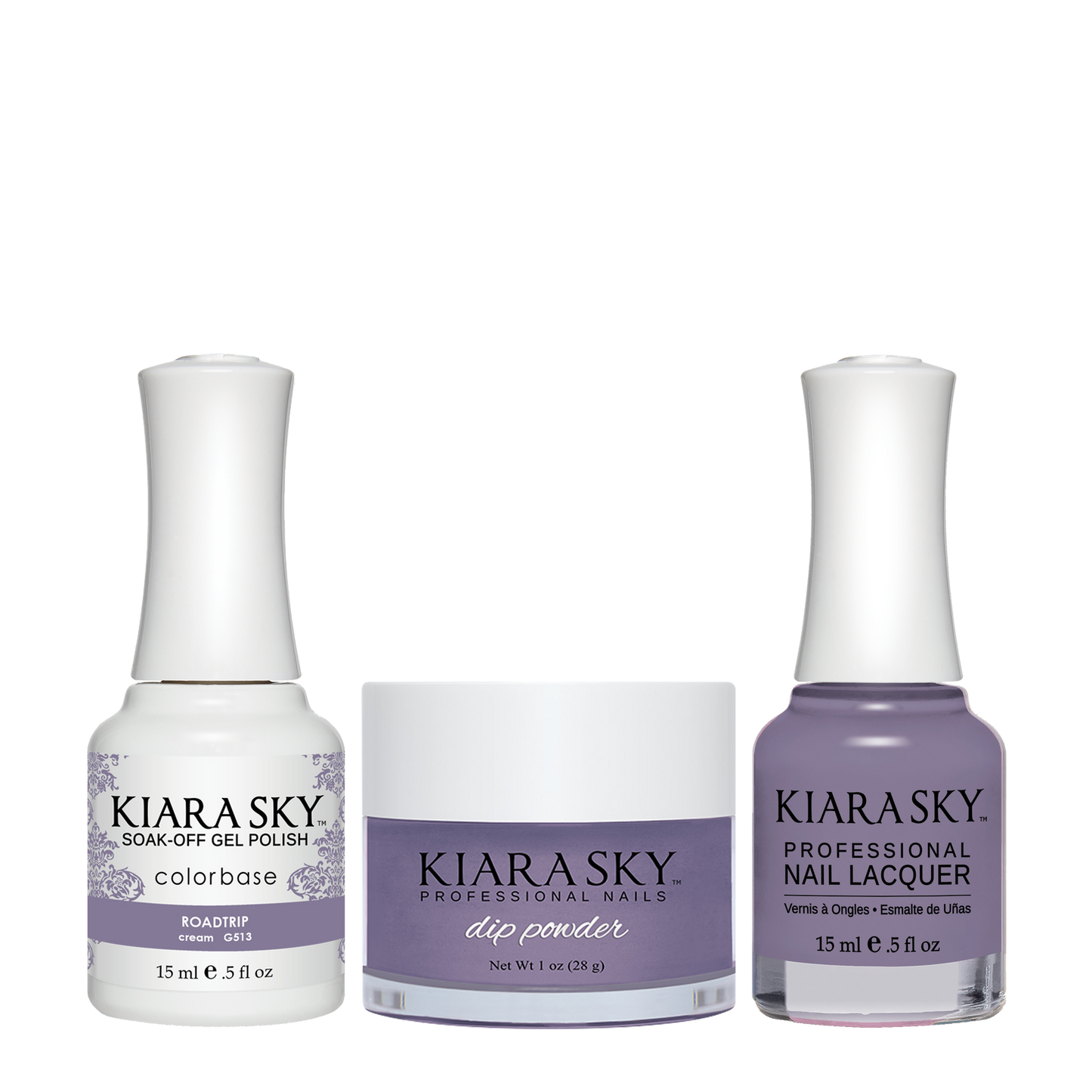 Kiara Sky 3in1 Dipping Powder + Gel Polish + Nail Lacquer, DGL 513, Roadtrip