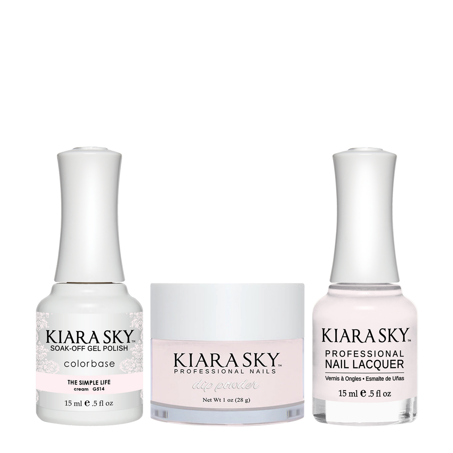 Kiara Sky 3in1 Dipping Powder + Gel Polish + Nail Lacquer, DGL 514, The-Simple-Life