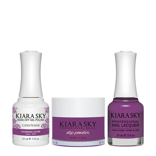 Kiara Sky 3in1 Dipping Powder + Gel Polish + Nail Lacquer, DGL 516, Charming Haven