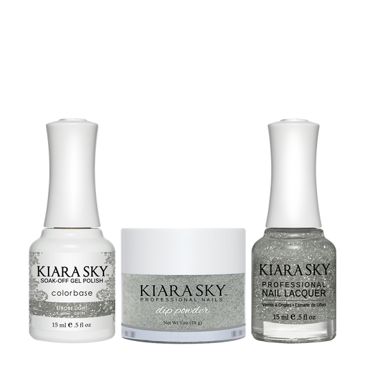 Kiara Sky 3in1 Dipping Powder + Gel Polish + Nail Lacquer, DGL 519, Strobe Light