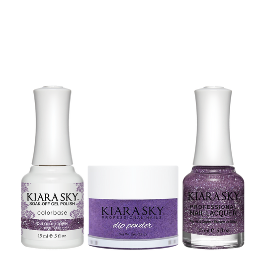 Kiara Sky 3in1 Dipping Powder + Gel Polish + Nail Lacquer, DGL 520, Out On The Town