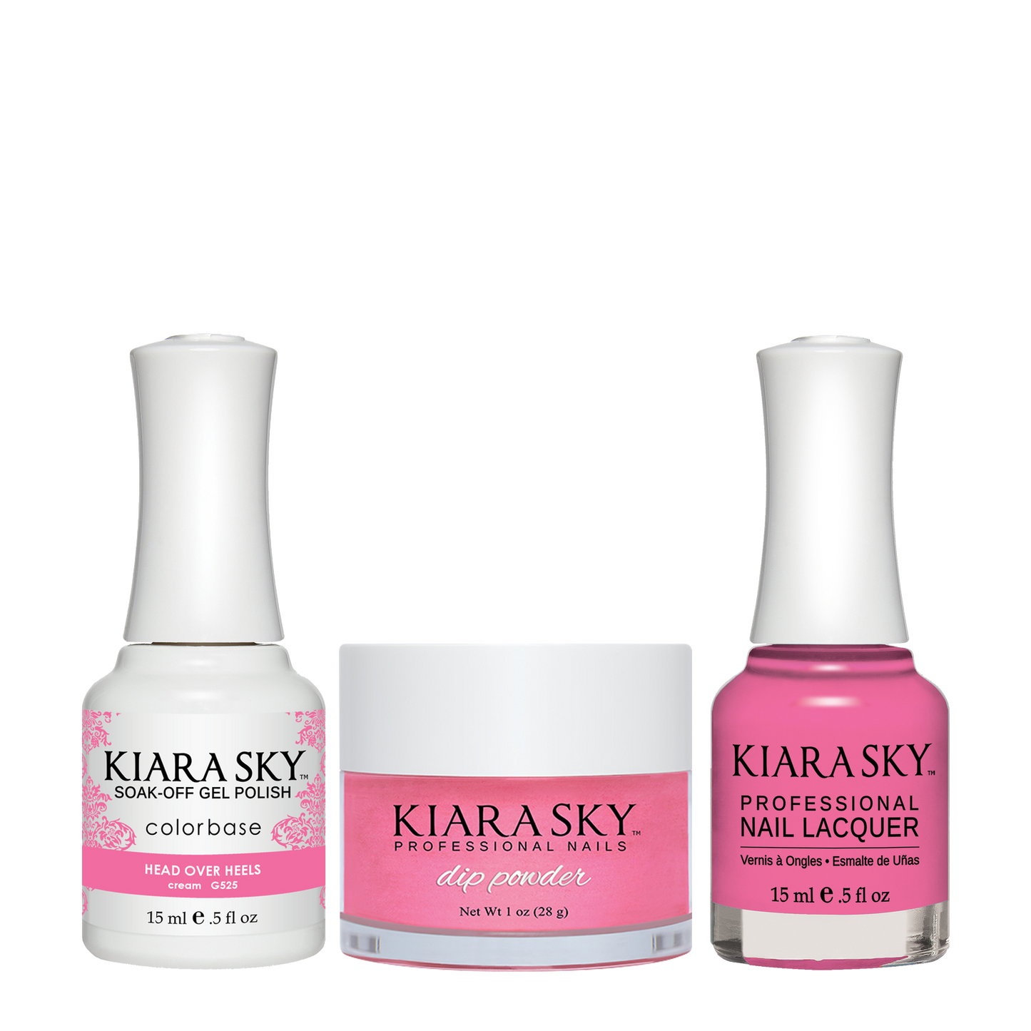 Kiara Sky 3in1 Dipping Powder + Gel Polish + Nail Lacquer, DGL 525, Head Over Heels