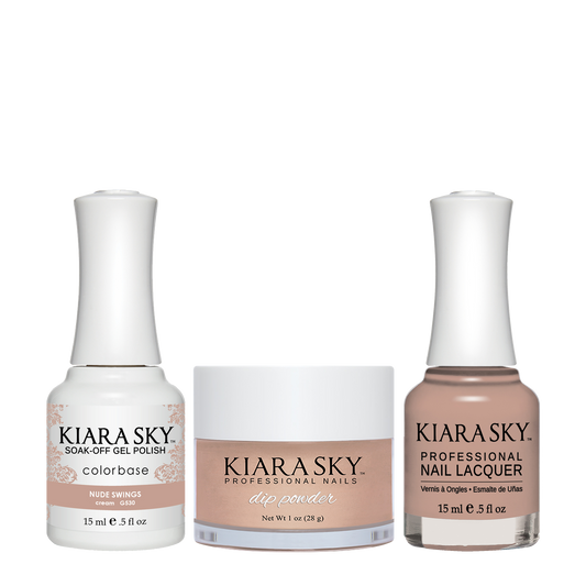 Kiara Sky 3in1 Dipping Powder + Gel Polish + Nail Lacquer, DGL 530, Nude Swings