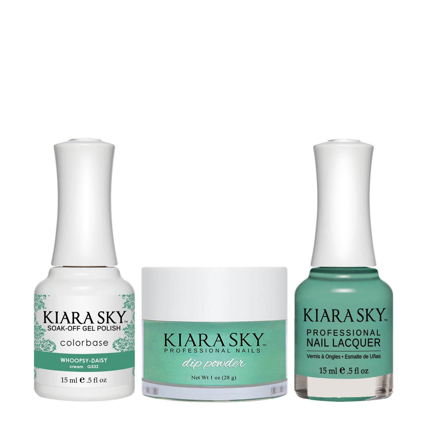 Kiara Sky 3in1 Dipping Powder + Gel Polish + Nail Lacquer, DGL 532, Whoopsy Daisy