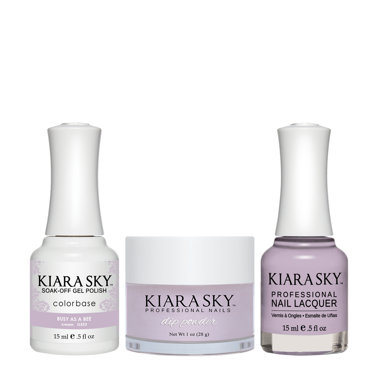 Kiara Sky 3in1 Dipping Powder + Gel Polish + Nail Lacquer, DGL 533, Busy As A Bee