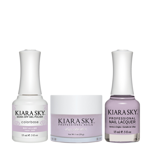 Kiara Sky 3in1 Dipping Powder + Gel Polish + Nail Lacquer, DGL 533, Busy As A Bee